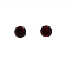 Load image into Gallery viewer, Garnet Studs in White Gold
