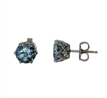 Load image into Gallery viewer, Great Color Aquamarine Studs
