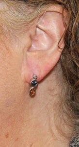 Three Gem Earrings
