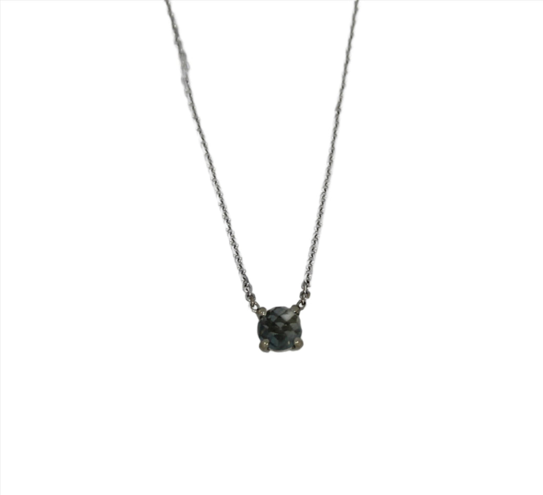 Montana Blue Sapphire Necklace in White Gold