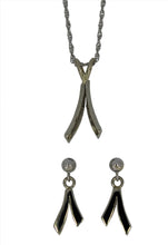 Load image into Gallery viewer, White Gold Pendant and Earring Set
