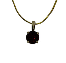 Load image into Gallery viewer, Garnet Solitaire Pendant in Yellow Gold
