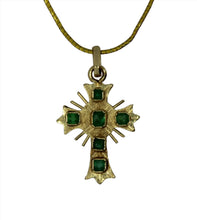 Load image into Gallery viewer, Six Emerald Cross Pendant
