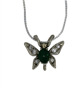 White Gold and Green Butterfly