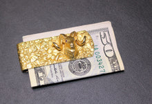 Load image into Gallery viewer, Big Horn Sheep and Gold Nugget Money Clip
