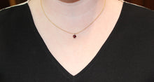 Load image into Gallery viewer, Garnet Solitaire Pendant in Yellow Gold
