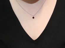 Load image into Gallery viewer, Garnet Solitaire Pendant in White Gold
