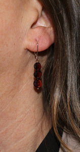 Stacked Garnet Briolette Earrings