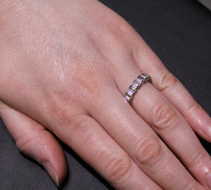 Nine Emerald Cut Diamonds Ring