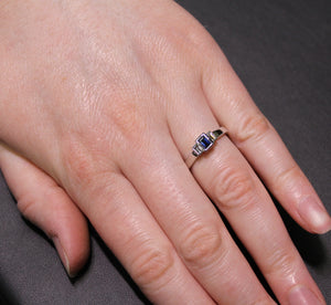 Bezel Set Sapphire and Diamond Ring