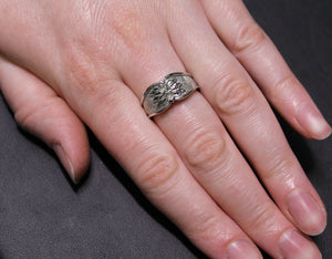 White Gold Sunflower Ring