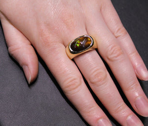 Custom Olufson Designs Fire Agate Ring