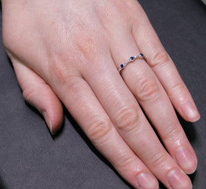 Three Sapphire Bezel Ring