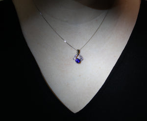 Blue Sapphire in Custom Ribbon Pendant