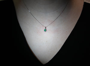 Emerald With Halo Pendant