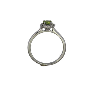 Peridot Ring with Halo