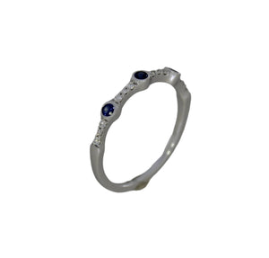 Three Sapphire Bezel Ring