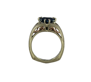 Olufson Designs Modified Alex Ring with stunning Trillion-shaped 2.0 carat blue tourmaline