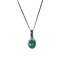 Load image into Gallery viewer, Emerald With Halo Pendant
