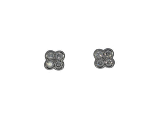 Flower Studs in White Gold