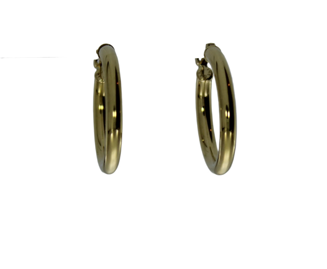 20 x 2.5 mm Yellow Gold Hoops