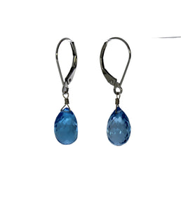 Swiss Blue Topaz Briolettes in White Gold