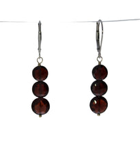 Load image into Gallery viewer, Stacked Garnet Briolette Earrings
