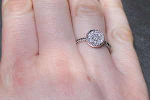 Cluster Diamond Ring With Rope Shank