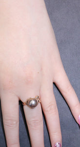 Rosey Pink Pearl in Custom Olufson Designs Ring