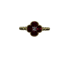 Load image into Gallery viewer, Four Ruby Petals Flower Ring
