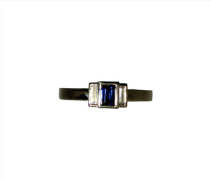 Three Stone Ring With Sapphire