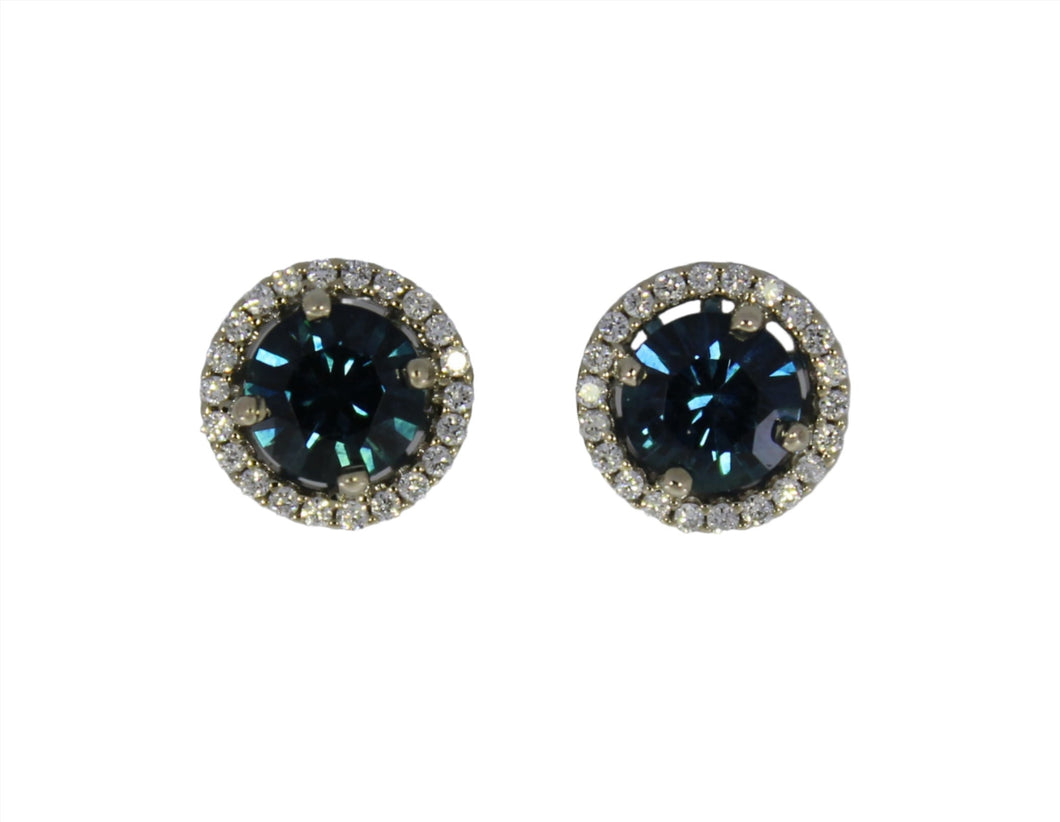 Montana Blue Sapphire Halo Studs