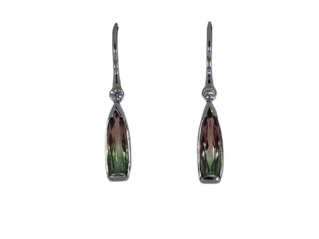 Bi Color Tourmaline Earrings