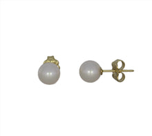Load image into Gallery viewer, 6-6.5 mm Akoya White Pearl Studs
