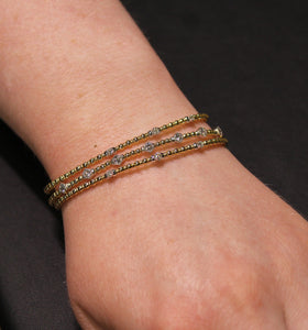 Three Diamond Flexi Bangle