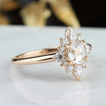 Load image into Gallery viewer, Rose-Cut Diamond Lumiere Vintage Inspired Engagement ring

