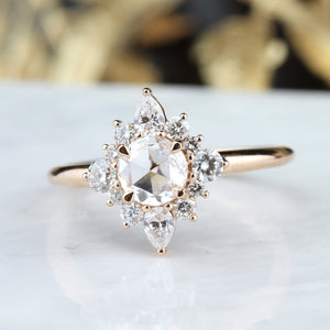 Rose-Cut Diamond Lumiere Vintage Inspired Engagement ring