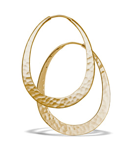 34 mm Gold Oval Eclipse Hoops