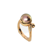 Load image into Gallery viewer, Rosey Pink Pearl in Custom Olufson Designs Ring
