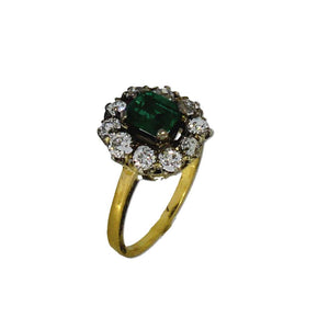 Emerald Ring in Yellow and White Gold
