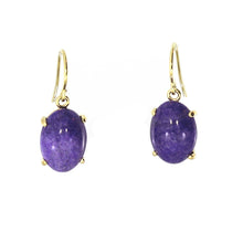 Load image into Gallery viewer, Sugilite Earrings in Yellow Gold
