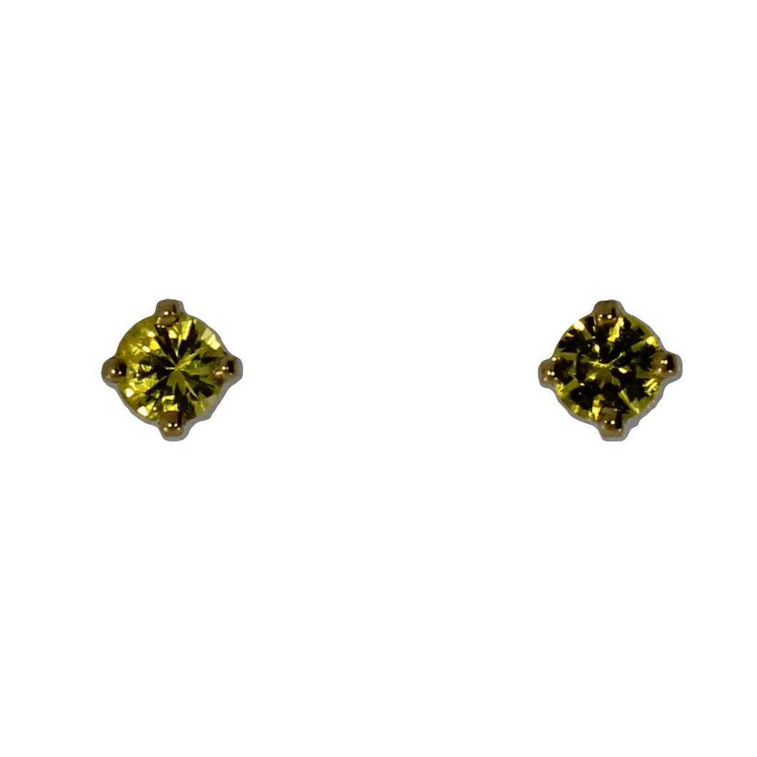 3 mm Unheated Yellow Sapphire Studs