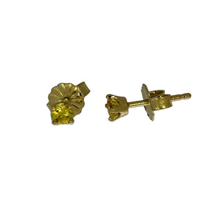 3 mm Unheated Yellow Sapphire Studs