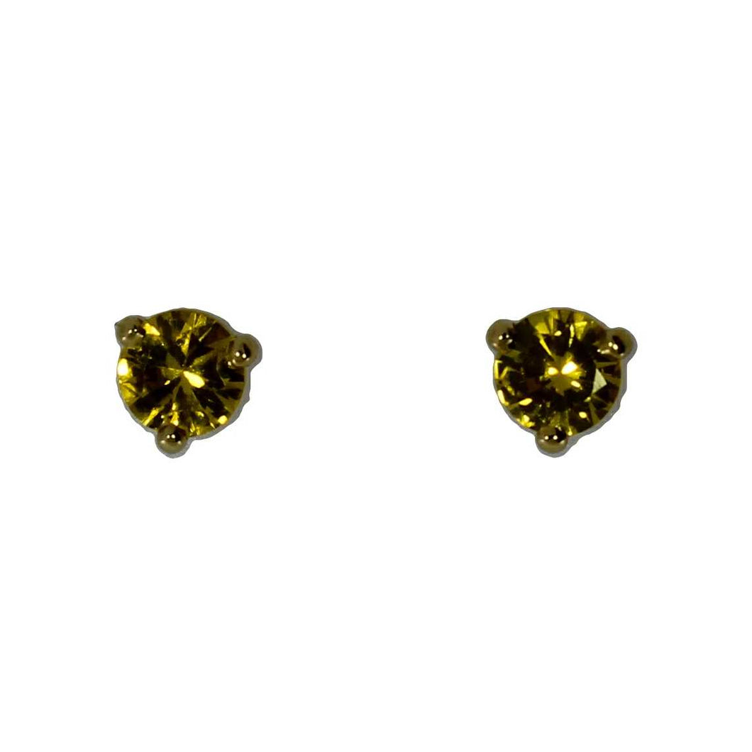 4.1 mm Unheated Yellow Sapphire Studs