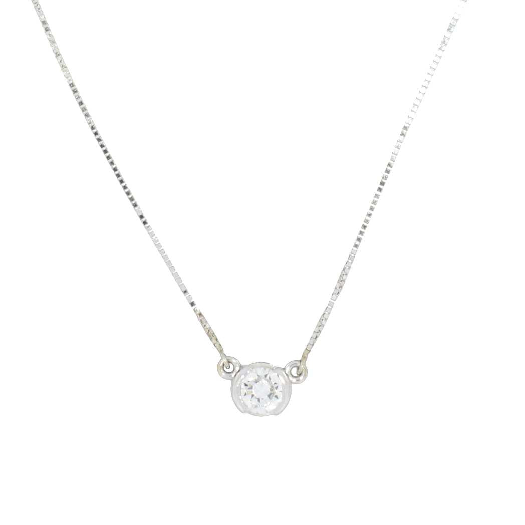 Modern Diamond Solitaire Necklace