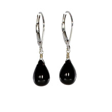 Load image into Gallery viewer, Black Spinel Teardrop Dangles
