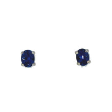 Load image into Gallery viewer, Oval Blue Sapphire Studs
