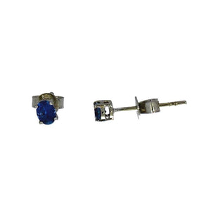 Oval Blue Sapphire Studs