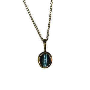 Cat's Eye Blue Tourmaline Pendant