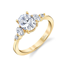 Load image into Gallery viewer, Classic 5-Stone Oval Semi Mount Engagement Ring
